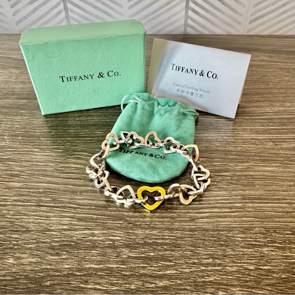Tiffany & Co. Silver & Gold Heart Bracelet - LIKE NEW